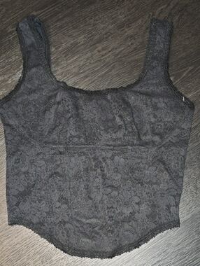 PINK Victoria's Secret Black Lace Tank Top